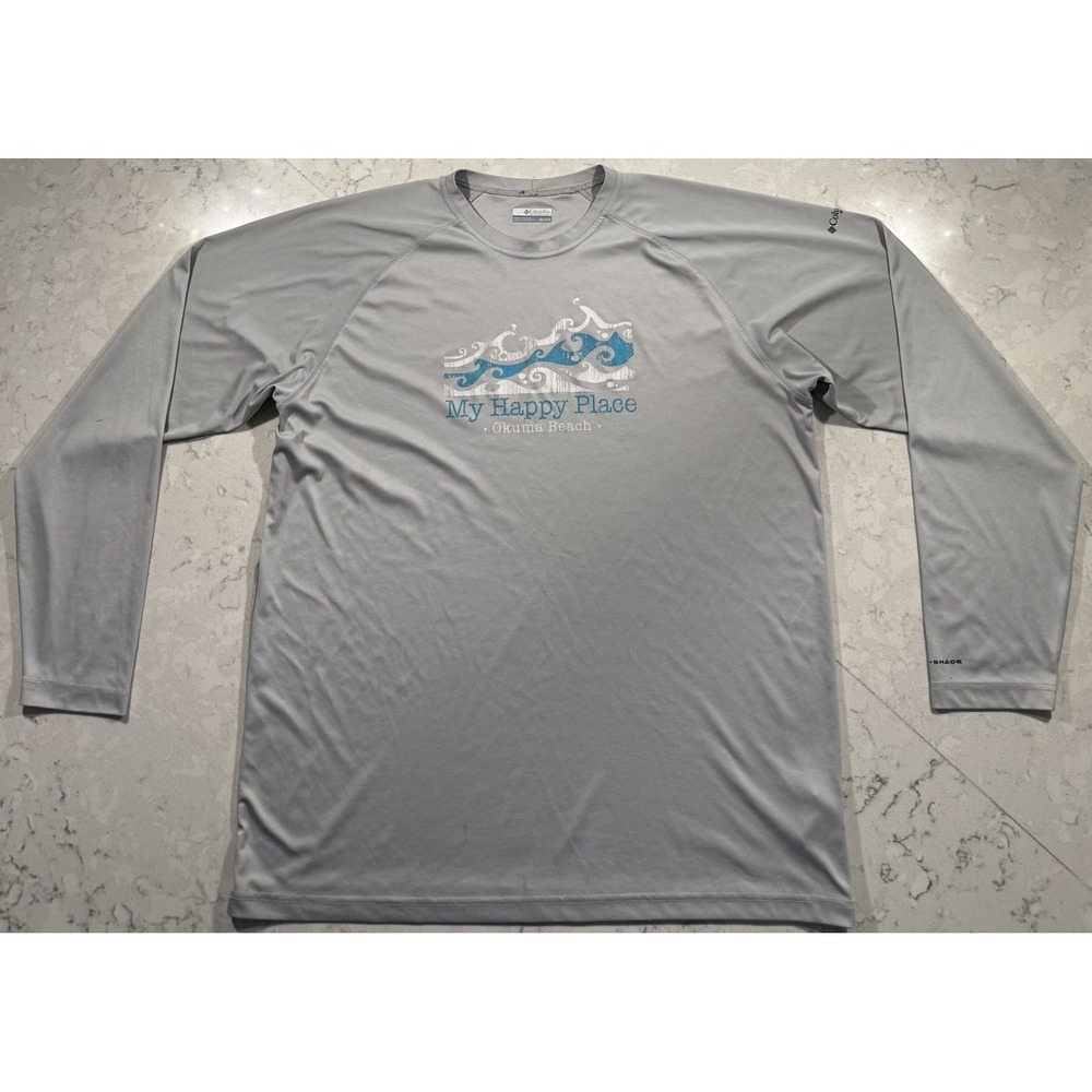 Columbia PFG Terminal Tackle Long Sleeve Shirt Mens XXL Gray Okuma Beach Japan